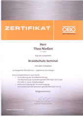 Theo Nießen, Brandschutz Seminar